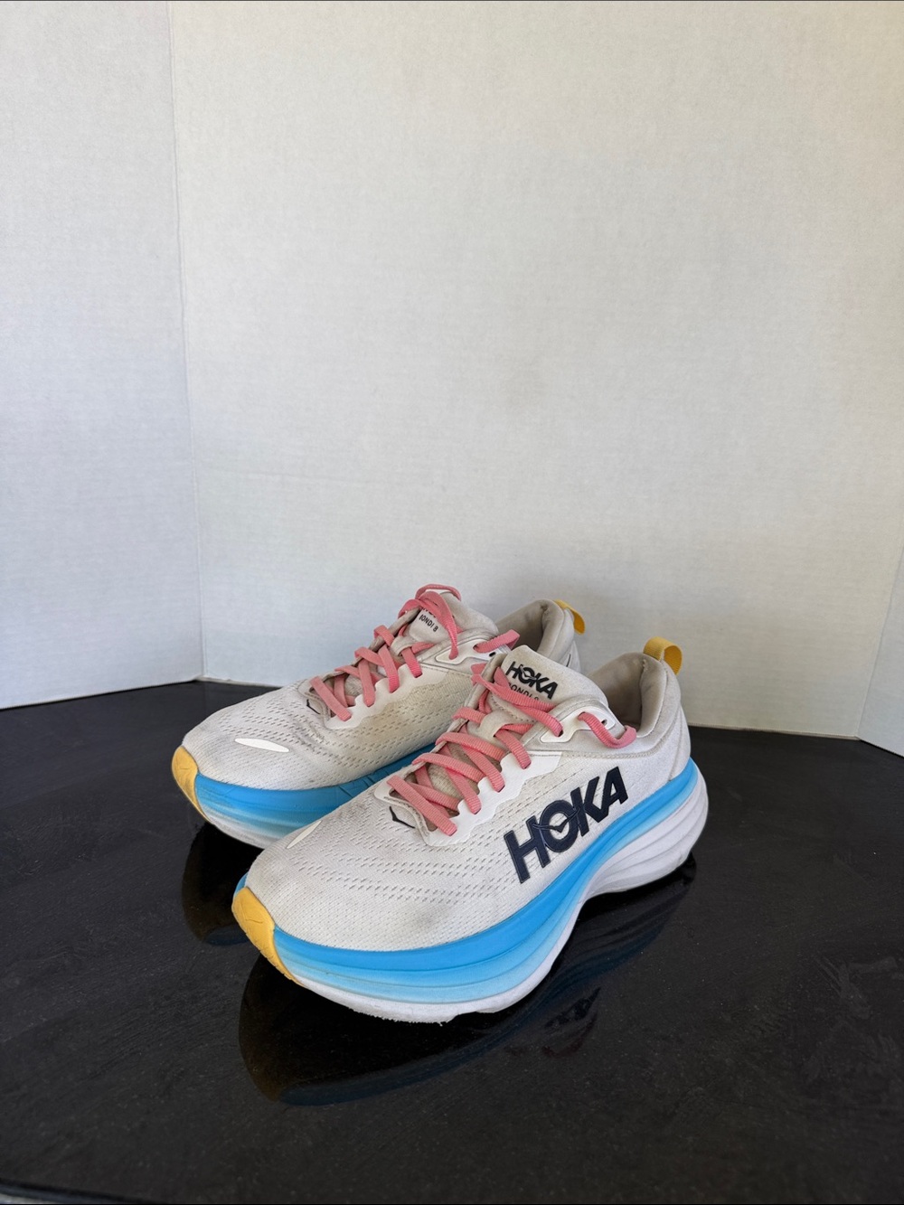 Hoka Bondi 8 Running Shoes Size 7.5B Blue White